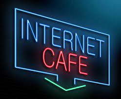 internet cafe sign